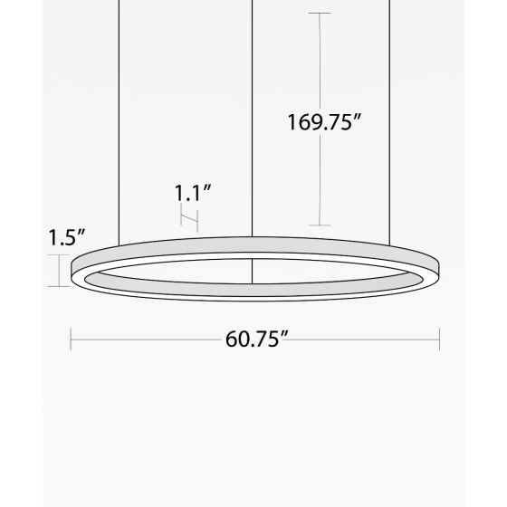 60.75-Inch Round Chandelier Slim LED Ring Pendant Light
