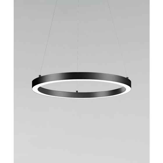 Product rendering of the 12235 LED ring pendant light by Alcon Lighting shown with a black finish.