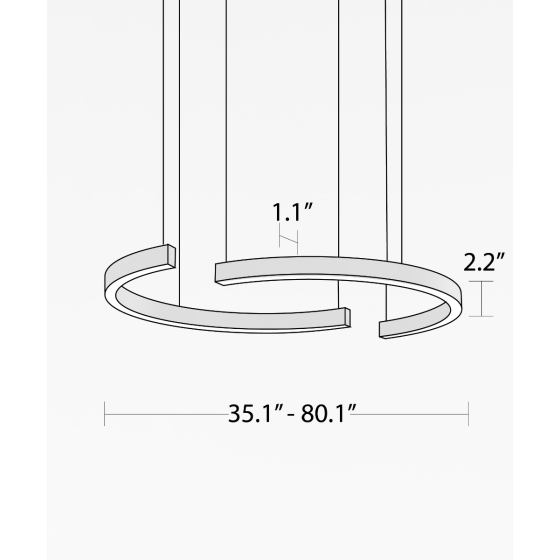 180º Half-Circle Slim LED Ring Pendant Up and Down Light