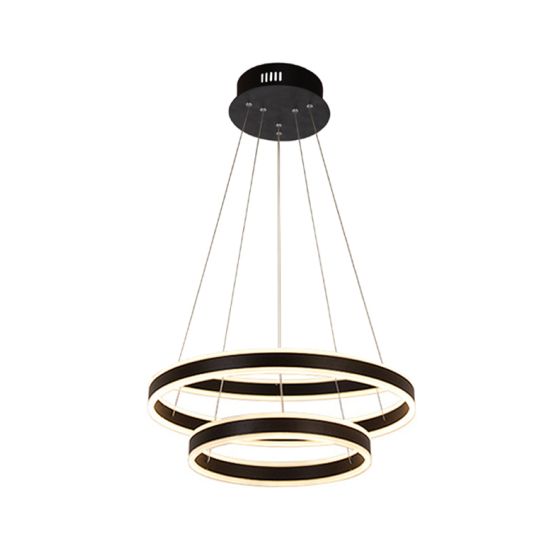 2-Tier Round Chandelier LED Ring Pendant Up and Down Light