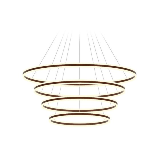 4-Tier Round Chandelier LED Ring Pendant Up and Down Light