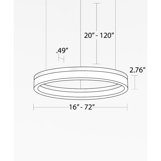 Alcon 12272-1-P, suspended commercial ring pendant light shown in silver finish and with a flush trim-less lens.