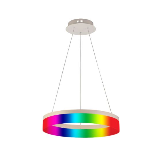 1-Tier RGBW Color-Changing LED Ring Chandelier Pendant Downlight