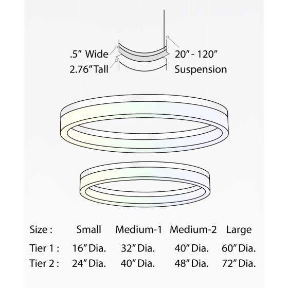 2-Tier RGBW Color-Changing LED Ring Chandelier Pendant Downlight