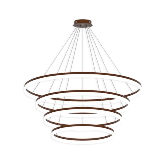4-Tier Round Chandelier LED Ring Pendant Down Light