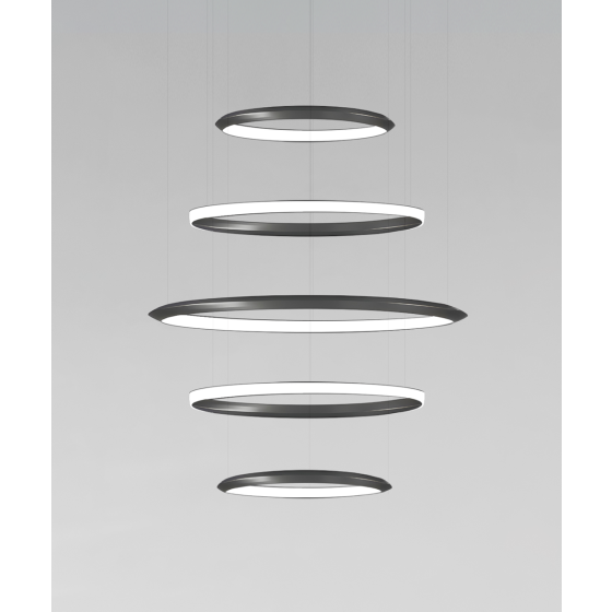 5-Tier Suspended Architectural LED Ring Chandelier