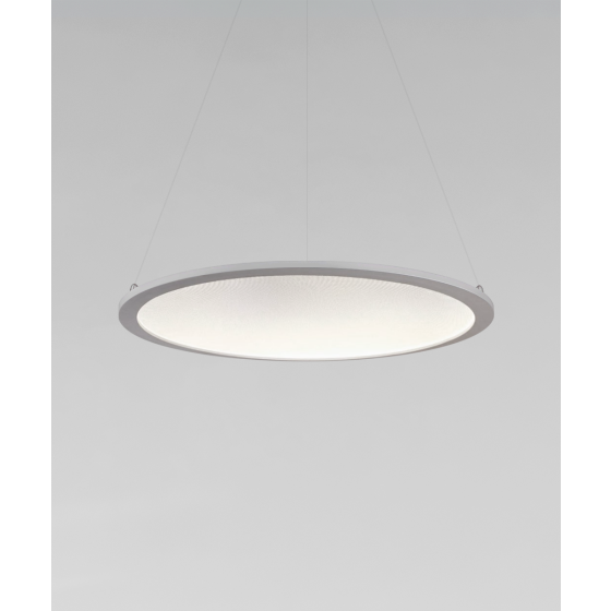 Alcon 12290-P, suspended commercial inverted-dome pendant light shown in white finish.