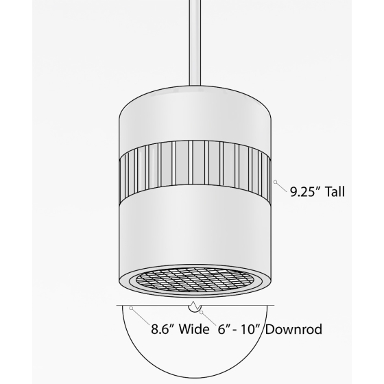 8-Inch LED Cylinder Pendant Light