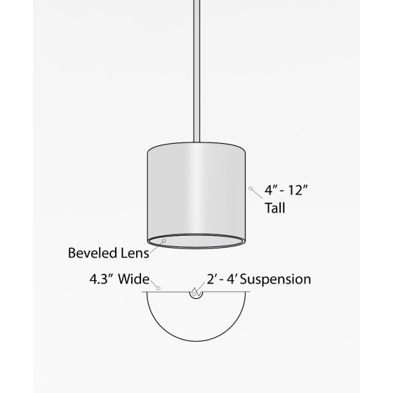 4.5-Inch Architectural LED Cylinder Pendant Light