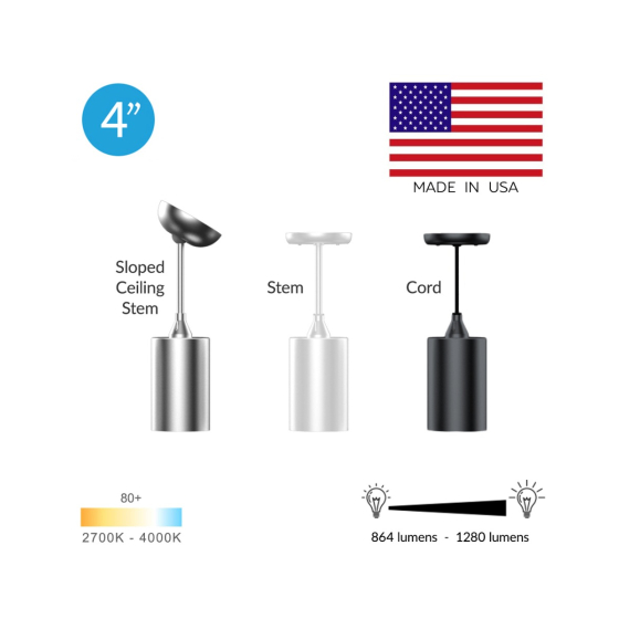 4.5-Inch LED Cylinder Pendant Light