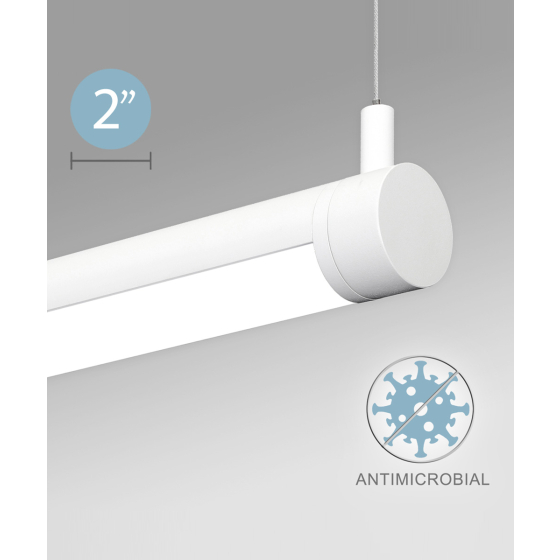 Alcon 12501-R2-P Rotatable Antimicrobial LED Pendant Tube Light