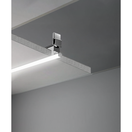 Alcon 12525-S, T-bar surface linear ceiling light shown in silver.