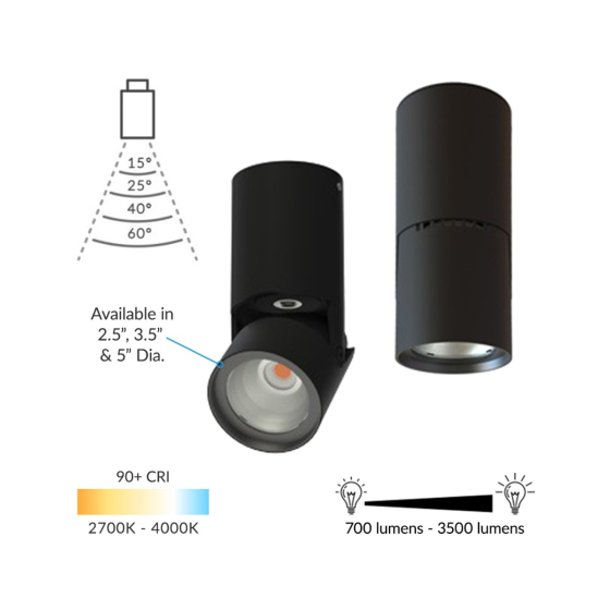 Alcon 13101 Adjustable Cylinder Ceiling LED Tracklight