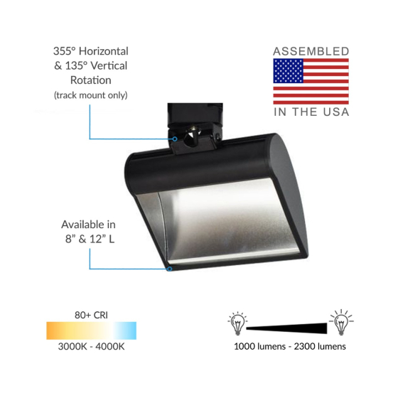Alcon 13252 Metropolitan LED Wall Wash Architectural Track Light