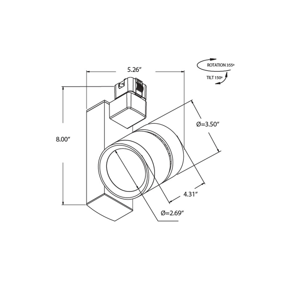 Architectural 2.5-Inch LED Track Light Head