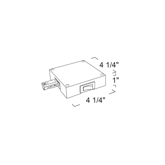 Alcon Lighting 13991-1 Universal Track Limiter Live End Feed for LED Track Light - Single Circuit