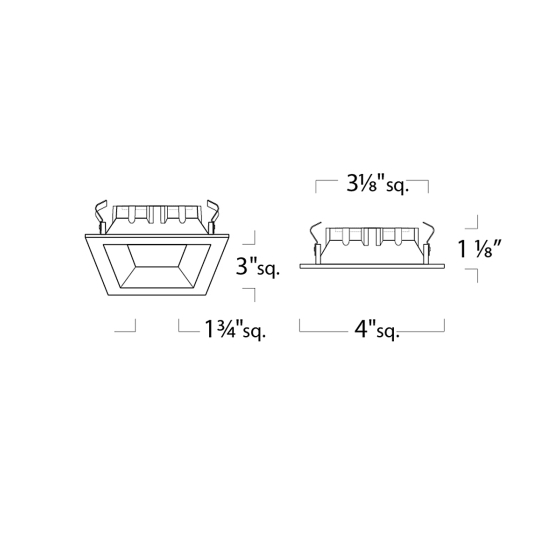 Alcon 14031-1 3-Inch Square Architectural LED Downlight Lensed Recessed Light