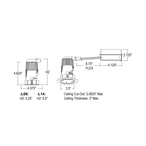 Alcon 14121-DIR 2.5-Inch LED Trimless Recessed Light