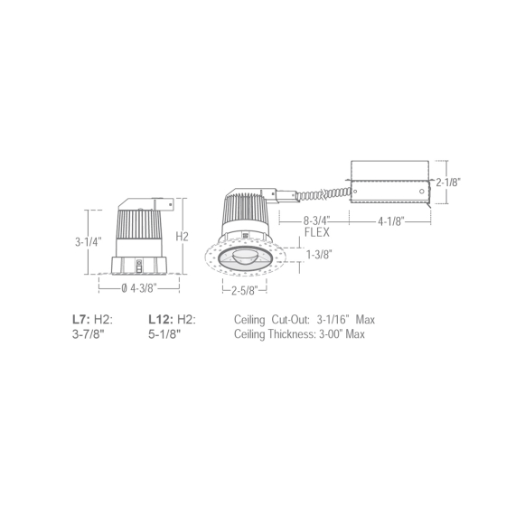 2.5-Inch LED Trimless Recessed Wall Wash Light