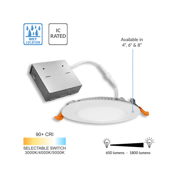 Alcon 14133 Round Shallow Recessed LED Downlight