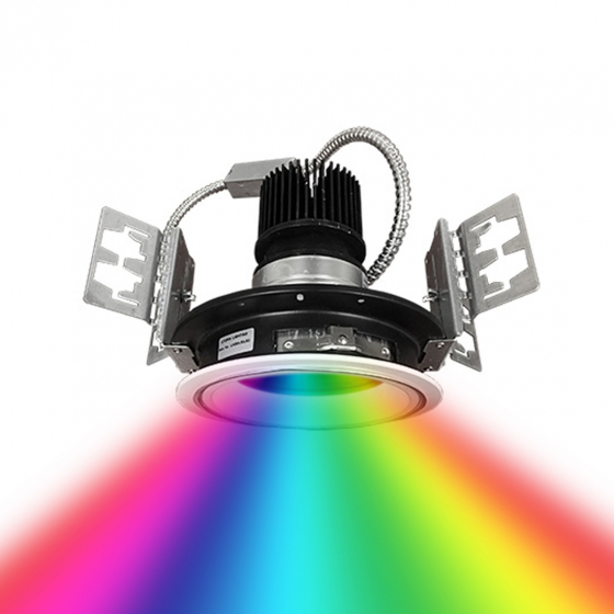 8-inch DMX/RDM Wet Location RGBW Recessed LED Downlight