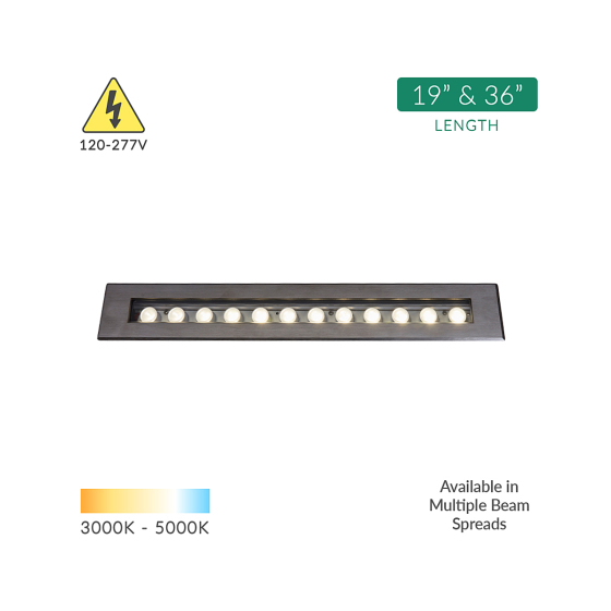 Alcon 14140 LED In-Ground Wall Wash Linear Flood Light