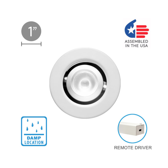 Alcon 14142-R-ADJ Recessed Multiples 1-Inch Miniature LED Adjustable Round Outdoor Light