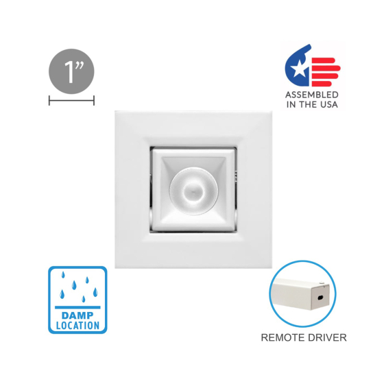 Alcon 14142-S-ADJ Recessed Multiples 1-Inch Miniature LED Adjustable Square Outdoor Light