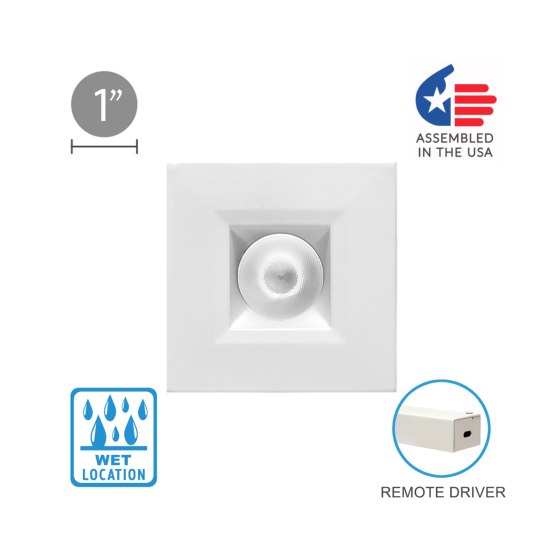 Alcon 14142-S-DIR Recessed Multiples 1-Inch Miniature LED Fixed Square Outdoor Light