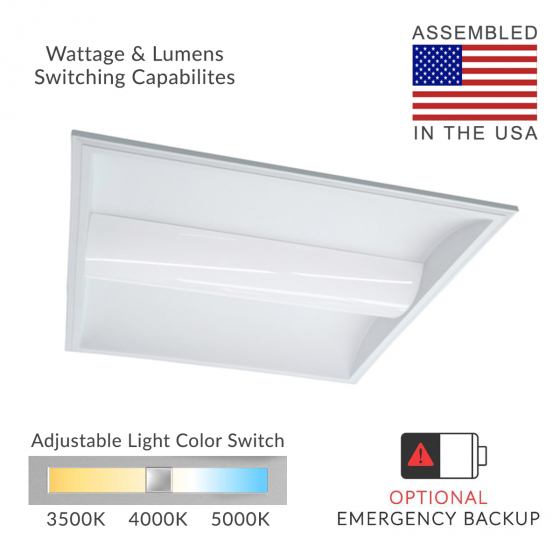 Alcon 14150 Center Basket LED Troffer | Field-Selectable Wattage and Color Temperature