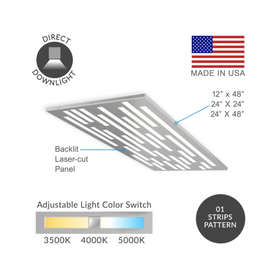 Alcon 14315-01 Strips Architectural Recessed LED Flat Panel