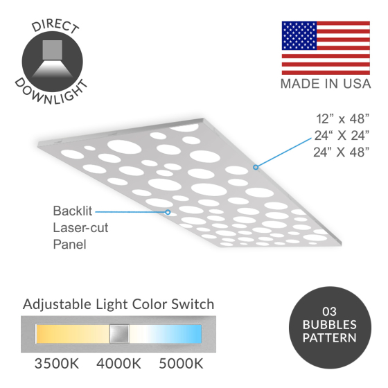 Alcon 14315-03 Bubbles Architectural Recessed LED Flat Panel