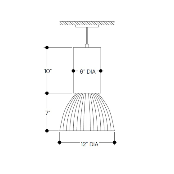 12 Inch Architectural Aluminum Round High Bay Pendant Fixture