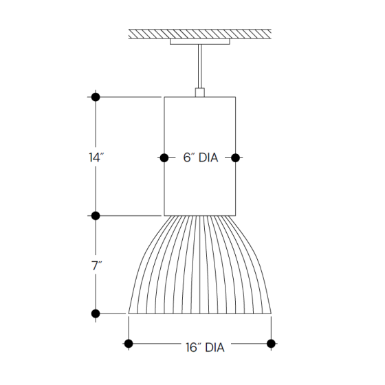 16 Inch Architectural Aluminum Round High Bay Pendant Fixture