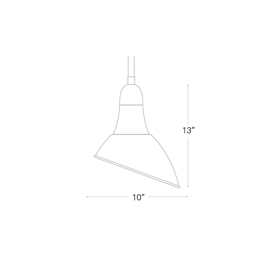 RLM Industrial LED Angled Dome High Bay Pendant Light