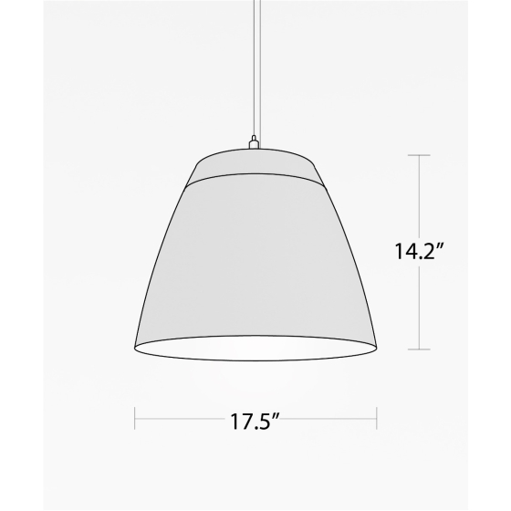 Alcon 15230, suspended commercial pendant light shown in black finish and with a cut-top open dome housing with gold interior.
