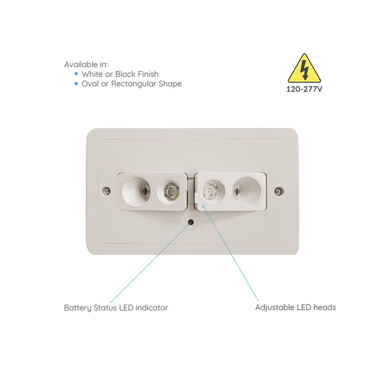 Alcon 16105 Adjustable Emergency Recessed LED Light Fixture