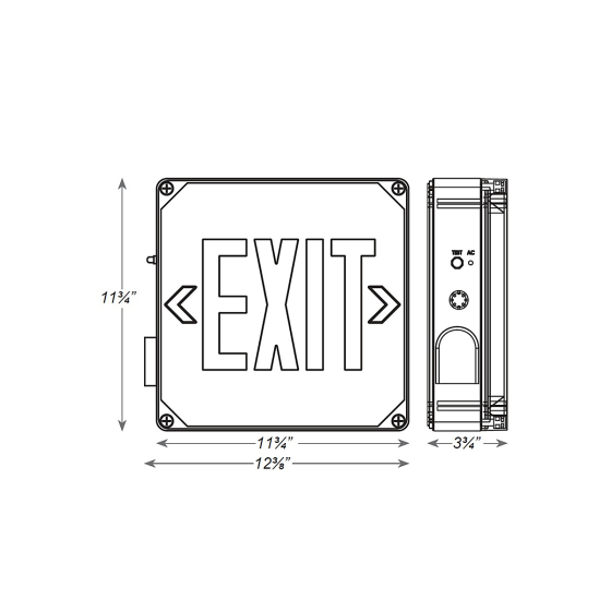 Alcon 16118 Wet Location Silicone Gasket LED Exit Sign