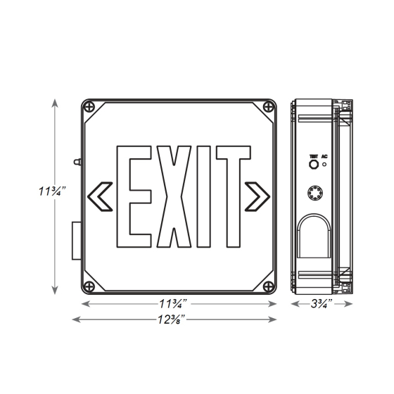 Alcon 16118 Wet Location Silicone Gasket LED Exit Sign