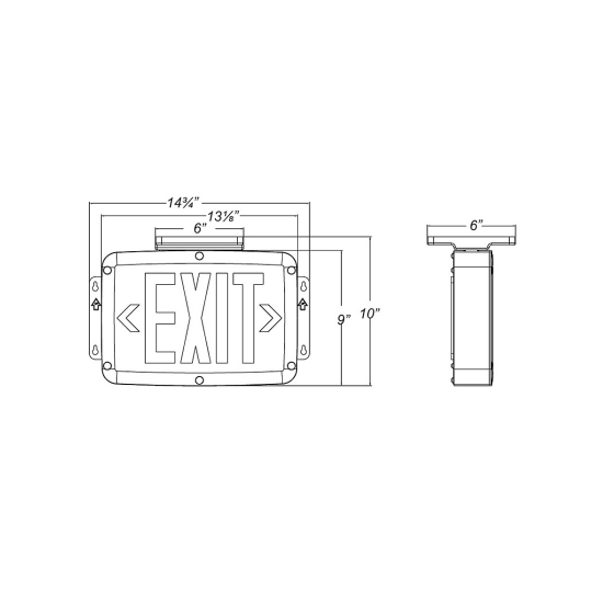 Alcon 16124 NEMA4X and NSF Rated LED Exit Sign