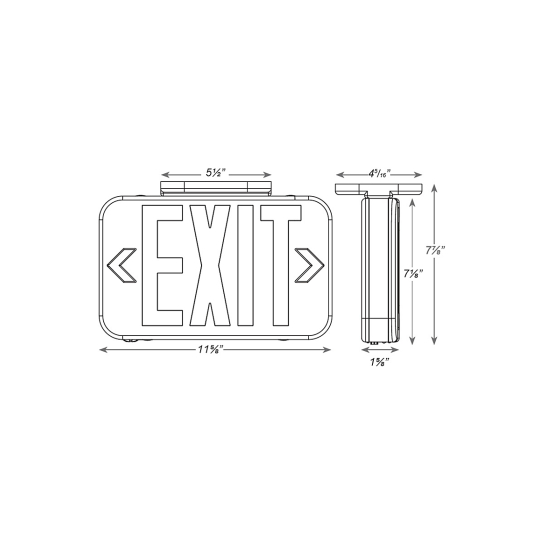 Alcon 16127 Compact Thermoplastic LED Exit Sign