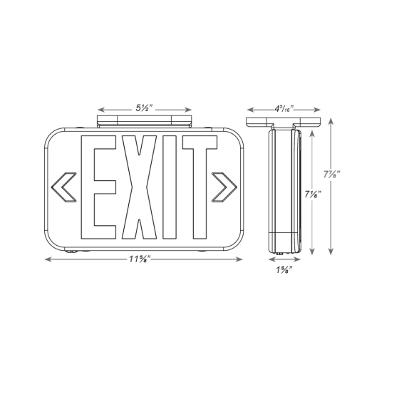 Alcon 16127 Compact Thermoplastic LED Exit Sign