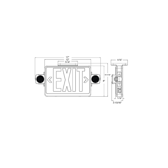 Alcon 16129 Thermoplastic Exit and Emergency Combo LED Sign 