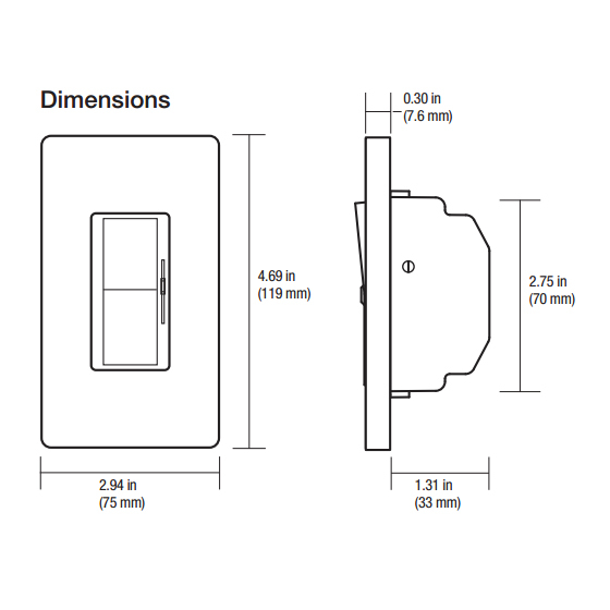 Lutron Diva DVTV-WH 0-10V Dimmer Switch Single-Pole 120V White (30mA Max)