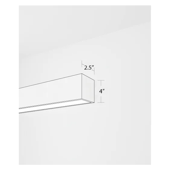 Alcon 12100-20-W, surface mount linear wall light shown in silver finish and with a flush trim-less bottom lens.