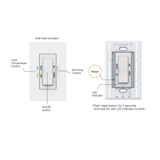 Dual Channel 0-10V Tunable White Wall Dimmer Switch