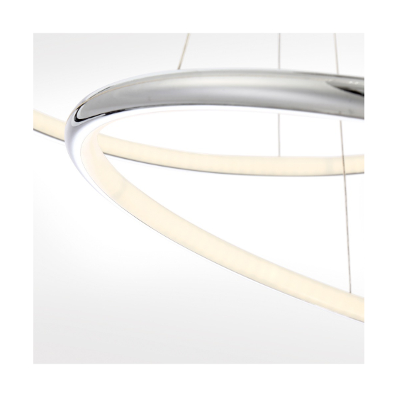 2-Tier Large Round Chandelier LED Ring Pendant Light