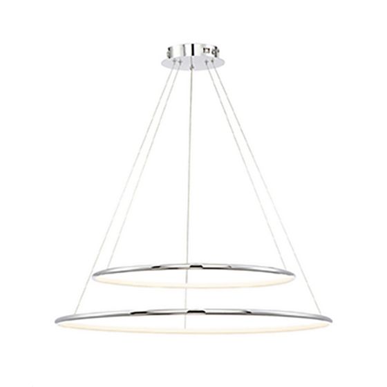 2-Tier Large Round Chandelier LED Ring Pendant Light