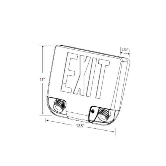 TCP LEDDC Aluminum LED Exit Sign Light with LED Emergency Light Combo