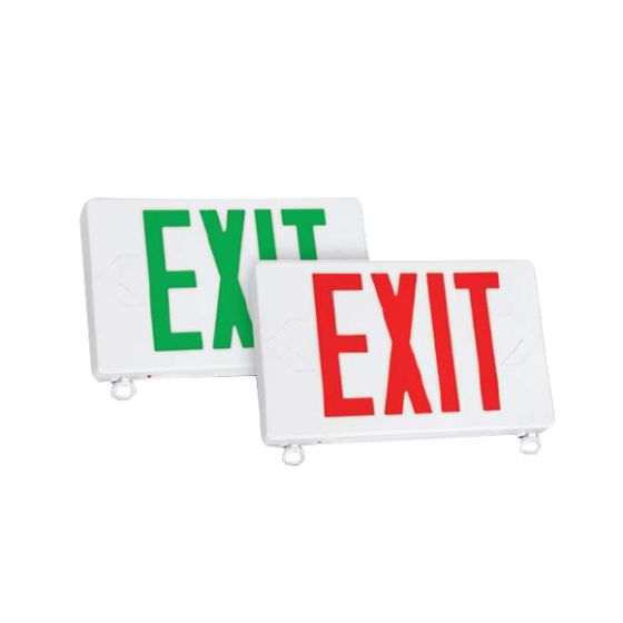 TCP 2068 Exit/Emergency Sign Combo with LED Heads for Damp Location